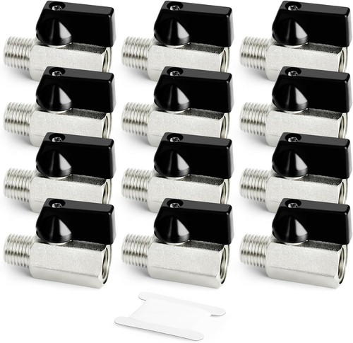 1/4 Inch (Female only) Mini Nickel-Plated Copper Ball Valve Shut Off Switch 12PC