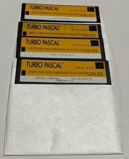 1990 Borland Turbo Pascal 5 1/4 Floppy Disk Set Of 4