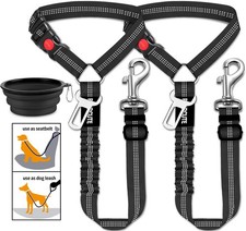 3 Piece Set Dog Seat Belt Retractable Dog Car Seatbelts Adjustable Pet Seat Belt