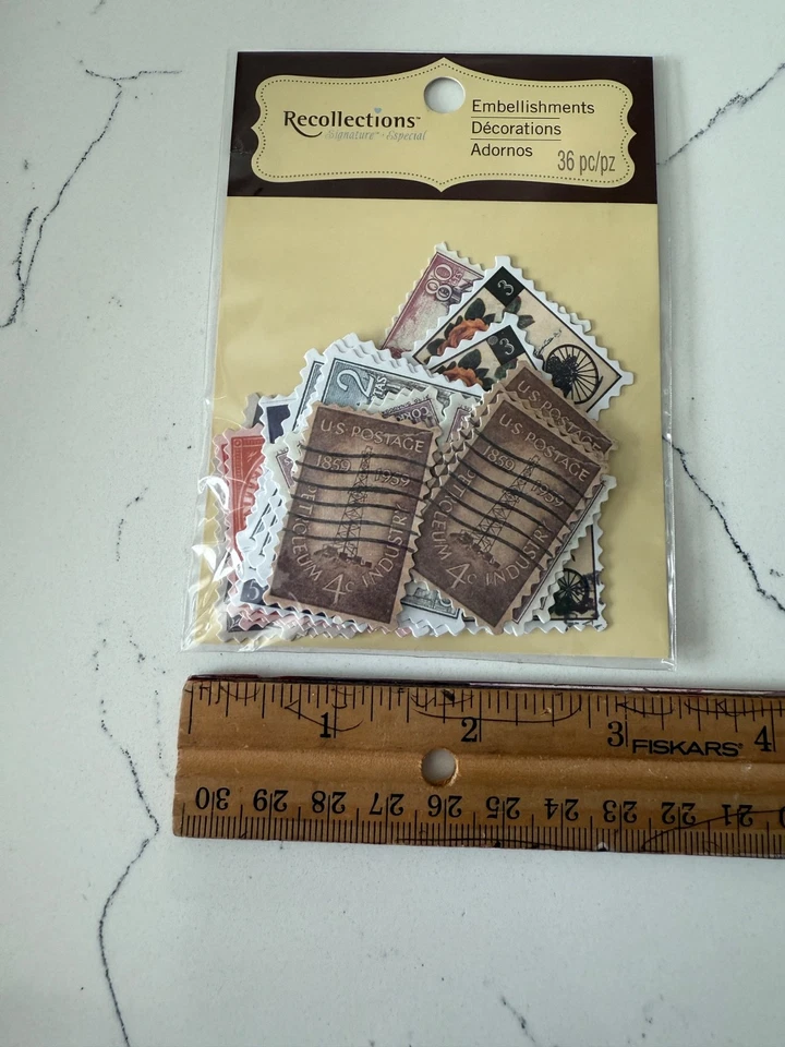 Estampillas postales (36 piezas) letras efímeras adornos firma recuerdos Foto 2 de 4