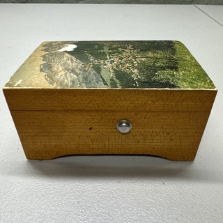 Vintage Thorens Swiss Wind Wooden Music Box Switzerland 2 Song Working