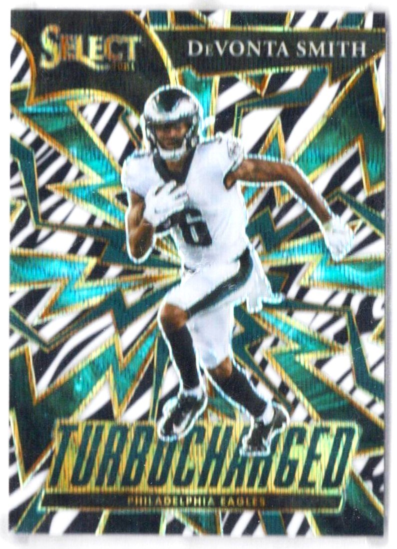 2021 PANINI SELECT DEVONTA SMITH TURBOCHARGED ZEBRA PRIZM ROOKIE RC SSP CASE HIT