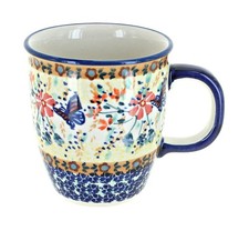 Blue Rose Polish Pottery Blue Butterfly Coffee Mug