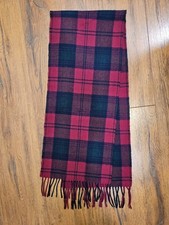 Vintage Ladies tartan Plaid Scarf Wool Blend Holiday Classic C15
