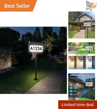 Solar House Number Sign LED Illuminated Outdoor Address Plaque Waterproof