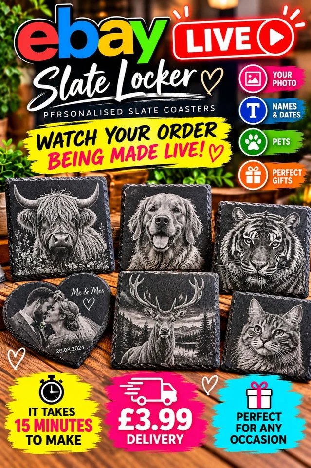 Watch Your Personalised Slate Coaster Come to Life! Perfect For Gifts