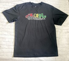 Men's Quicksilver Short Sleeve Rash Guard Size XL Black Aloha Colorful