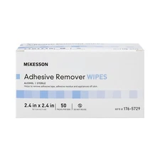 50 Ct McKesson 176-5729 Adhesive Remover Wipe Exp. 2027