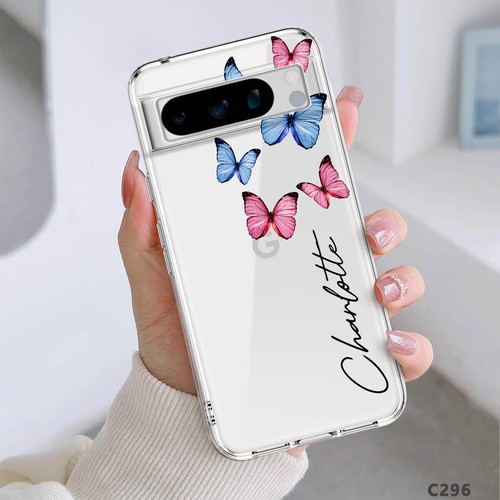 Personalised Case For Google Pixel 9 Pro XL 8A 8 7A 6 Soft Butterfly Phone Cover - Picture 23 of 55