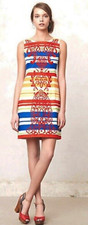 Anthropologie Tabitha Totem Embroidered Canvas Dress~6