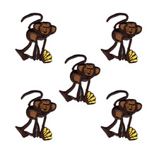 Monkey with Bananas (5-Pack) Iron on Patch