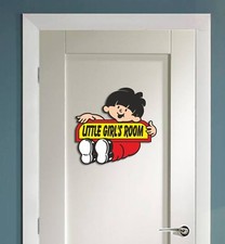 Stylish Little Girls room Door Sign Toilet Ladies  Sticker, Decal wash room