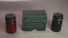 VTG1947 ANCHOR HOCKING 2 GLASS SPEEDRITE CHECK WRITER INK BOTTLES BOXED EMBOSSED
