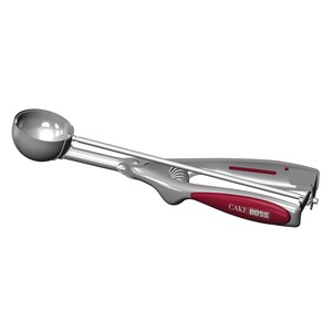 CAKE BOSS Mechanical Cookie Dough/Ice Cream Scoop Red Stainless Steel 