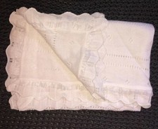 White Baby Receiving Blanket Beautiful Acrylic 29  By 42  