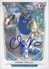 Chase Vallot Kansas City Royals 2014 Bowman Rookie Signed Card