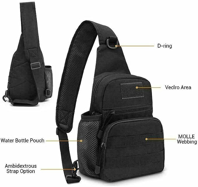 OREURUIK Vintage Punisher Sling Bag - Skull Brusttasche Für Männer Outdoor & Reisen