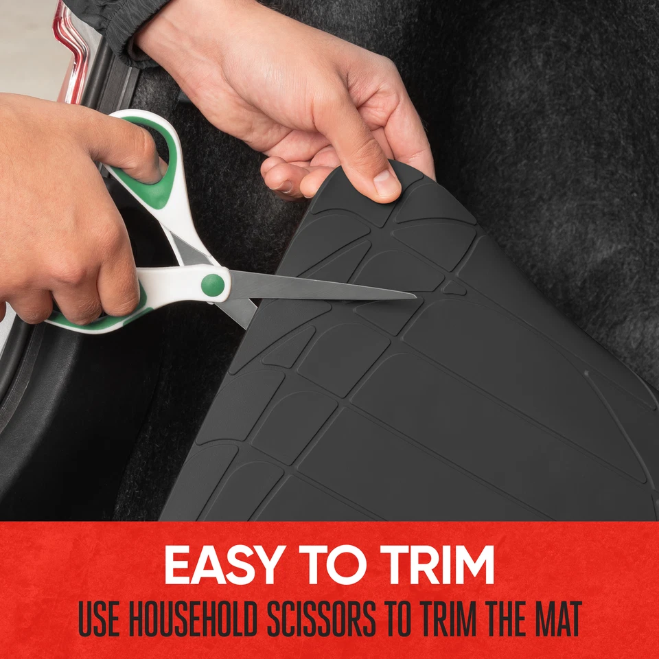 MotorTrend 深盘橡胶脚垫和后备箱货物套装黑色重型 4 件 — 第 4/4 张图片