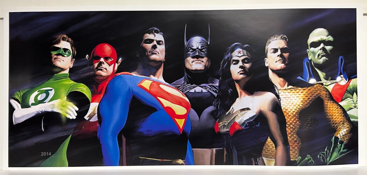 ORIGINAL SEVEN PRINT Alex Ross a Wonder Woman Batman Superman