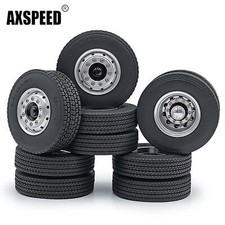 AXSPEED Vorderrad & hinten Räder Felgen mit Reifen Für 1/14 RC Tamiya LKW 6x6