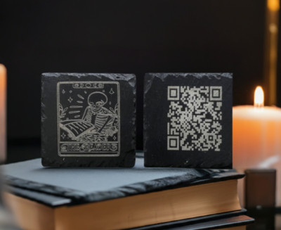 Slate Coaster Set Poetry Book Dark Poetry Gothic Home Decor Barware Coasters