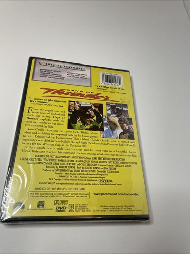 Days of Thunder (DVD, 1999, Widescreen) B3 new sealed Nicole Kidman - Picture 2 of 3