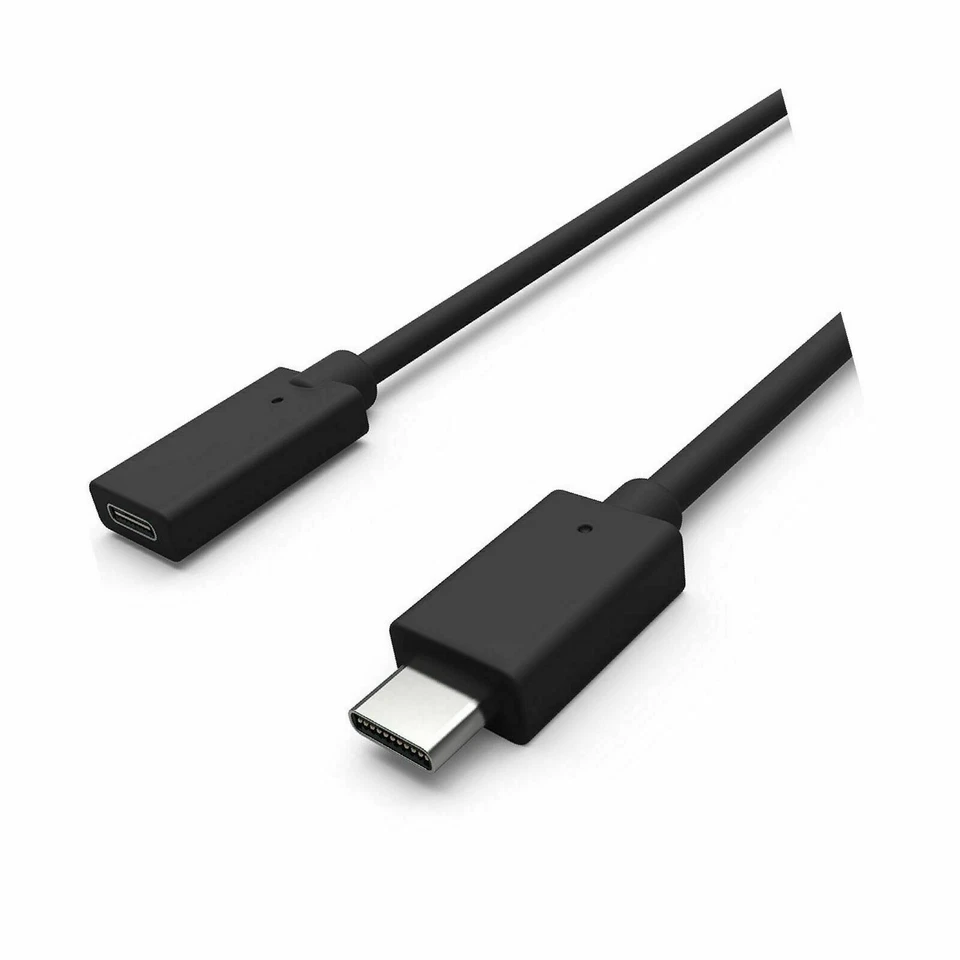 New 6.5 Feet Type C USB 3.1 Male to USB-C Female Extension Data Cable Cord Black - Image 3 of 4