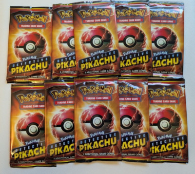 Detective Pikachu 2 card promo booster pack Sealed SM190 Movie (10) pack bundle