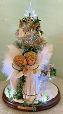 Sandra Kuck Mistletoe Kisses From Heaven Illuminated Tabletop Tree With Angels