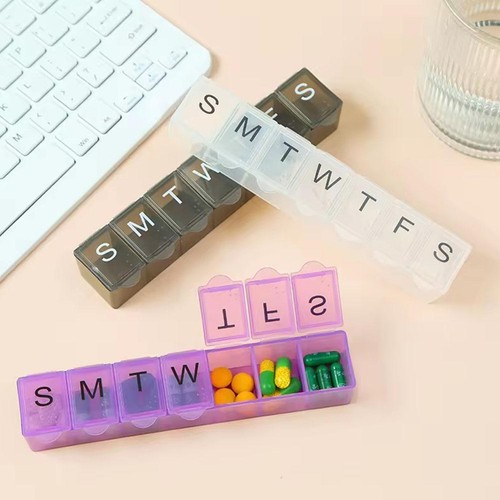 Weekly Pill Box Organizer 7 Day AMPM Organizer Case Medicine Removable Pill - Picture 7 of 22