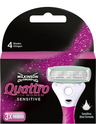 Wilkinson Sword Quattro for Women Sensitive Razor Blades 3 6 9 pack FREE POSTAGE