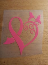 Hummingbird Breast Cancer Heart Decal
