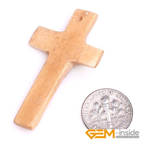 Carved Bone Pendant Skull Cross Shape Beads For Jewelry Making 27x48mm 1 Pcs - Picture 10 of 10
