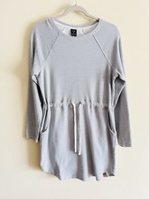 Life Integrity Earth Women's White Pinstriped Long Sleeve Outdoors Dress M