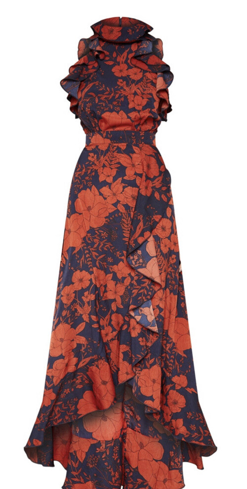 Pretty little things Navy blue floral maxi wrap dress sz 8, BNWT