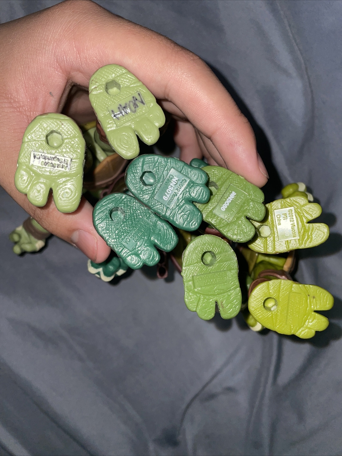 Set of FOUR Teenage Mutant Ninja Turtles About 5&rdquo; 2012 Playmates no accessories