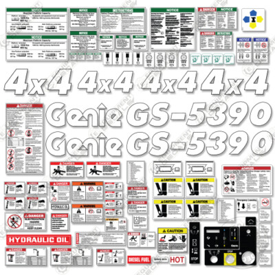 STÖCKLIStormrider88 168、G3ION12、クランポンシール Fits Genie GS5390 Decal Kit Scissor Lift Replacement Stickers - 3M