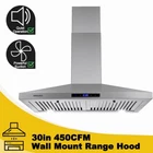 SNDOAS 30in Wall Mount Range Hood Vent Stainless Steel Ducted/Ductless w/LED New