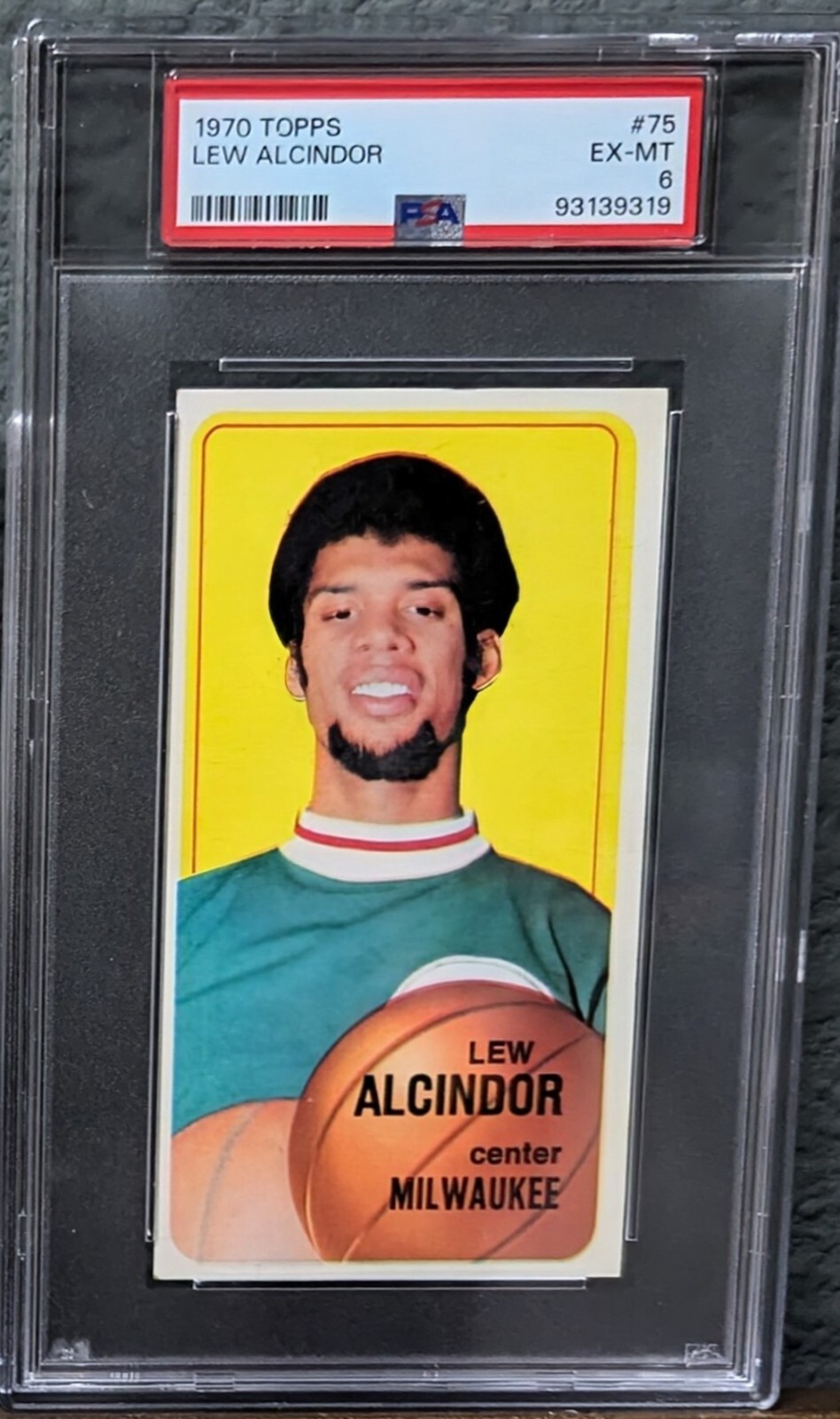 1970 Topps #75 Lew Alcindor (Kareem Abdul-Jabbar) PSA 6 Lakers Second Year