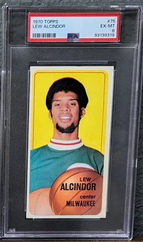 1970 Topps #75 Lew Alcindor (Kareem Abdul-Jabbar) PSA 6 Lakers Second Year