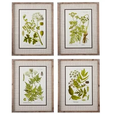 27.5" Botanical Prints Kitchen Wall Art Framed Canvas Home Decor set of 4 New