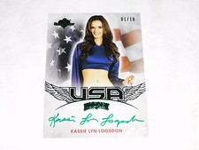 2014 Benchwarmer KASSIE LYN LOGSDON Hockey #4 USA Green Foil Auto/10 PLAYBOY