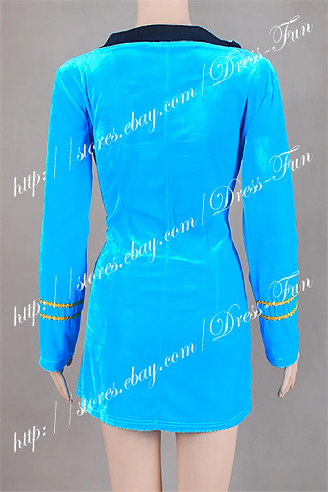 Uniforme de ingeniería para mujer se ajusta a disfraz de cosplay vestido azul Foto 3 de 3