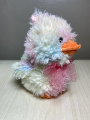 Easter Plush DUCK Pink Tie Dye 7  Way To Celebrate 2022 Rainbow Stuffed Animal