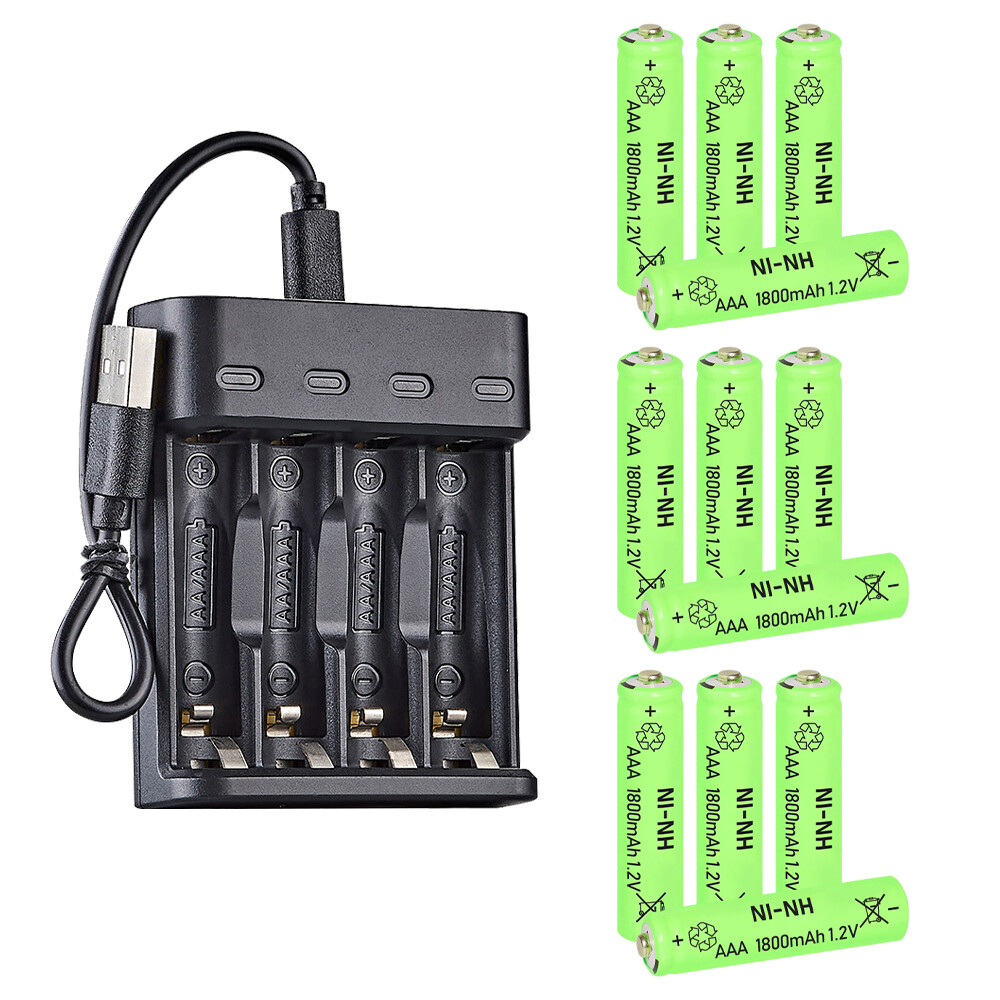 AAA Rechargeable Batteries LED Light Battery Cordless Phones With Charger LOT U--image