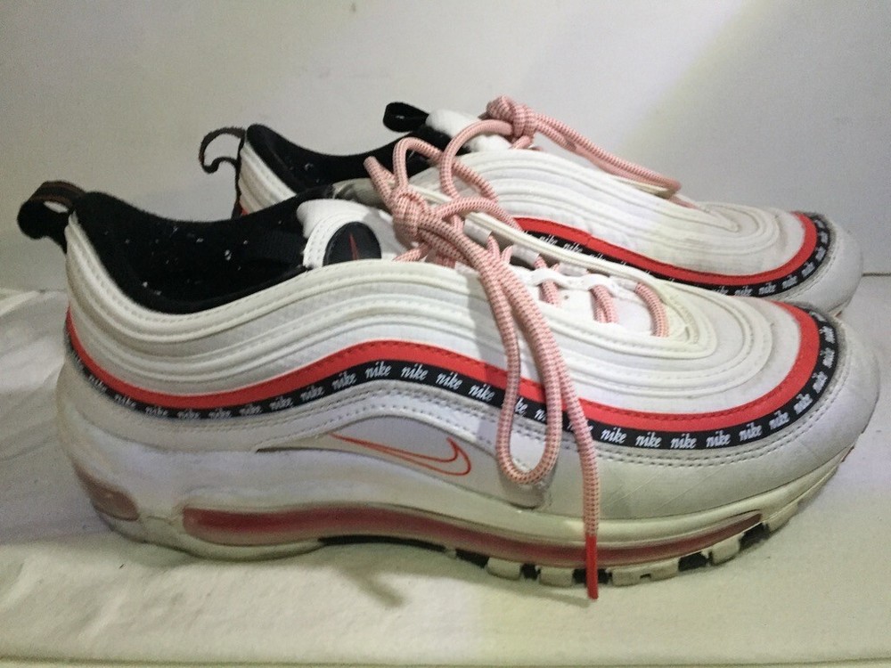 Nike Air Max 97 GS Kids Sneakers Size 6.5Y White Red Black CQ4817-100  