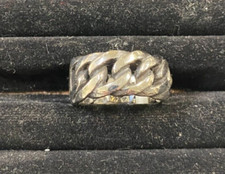 Fashion Jewellery Size 12 / Y Pewter Chain Link Ring NEW