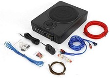 8" Woofers Slim Under-Seat Active Powered Car/Truck Subwoofer Sub W/Amp Kit 600W