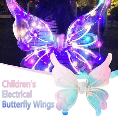 LED Butterfly Wings Kid Dress Electrical Moving Fairy Wing Halloween Party Gift