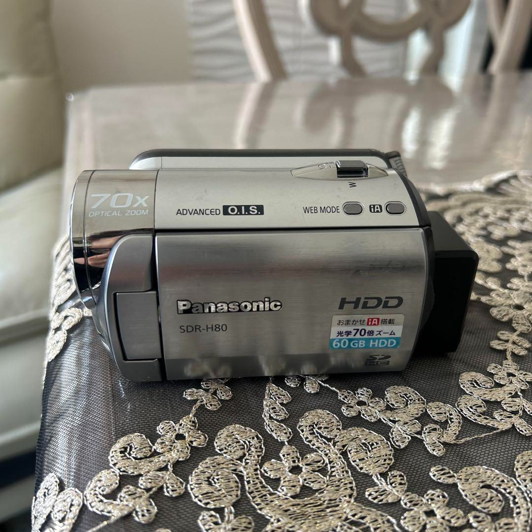 Used] Panasonic SDR-H80 silver Video Camera HDD 60GB HDD 70x zoom